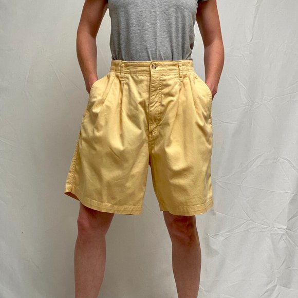 Vintage Yellow High Waisted Mom Shorts 28" Waist - Picture 7 of 14